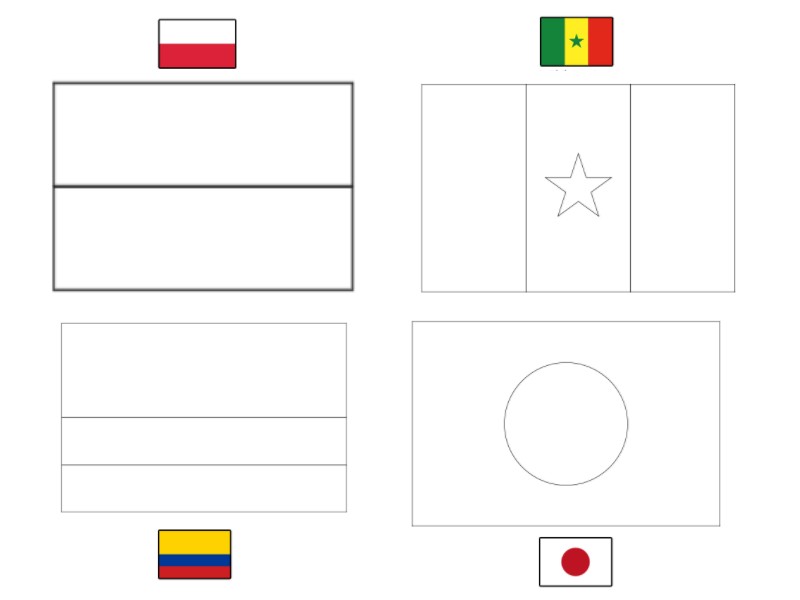 Grupo H Mundial 2018 de Banderas Mundial 2018