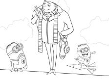 Gru And His Minions Coloring Page