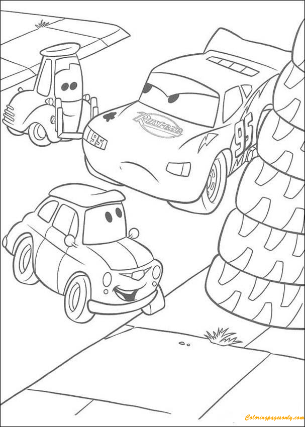 Guido And Lightning Mcqueen Coloring Pages