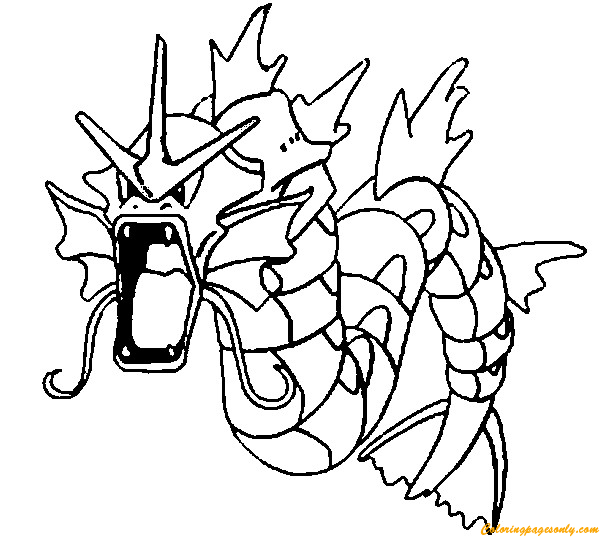 Gyarados Pokemon Coloring Pages - Cartoons Coloring Pages - Coloring