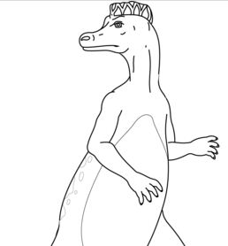 Hadrosaurus Dinosaurs Coloring Page