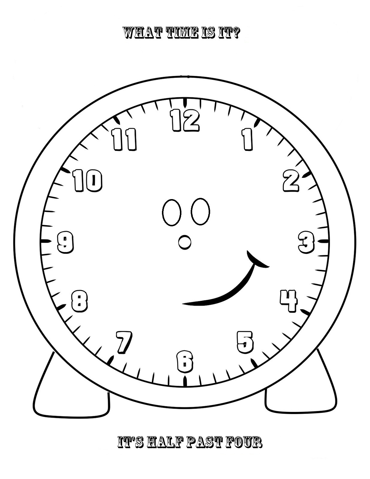 Half Past Four Coloring Page