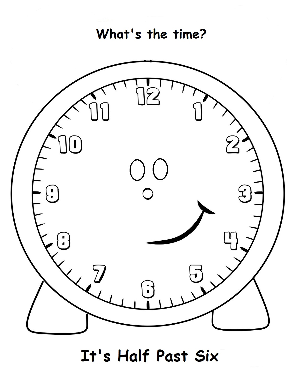 Half Past Six Coloring Page