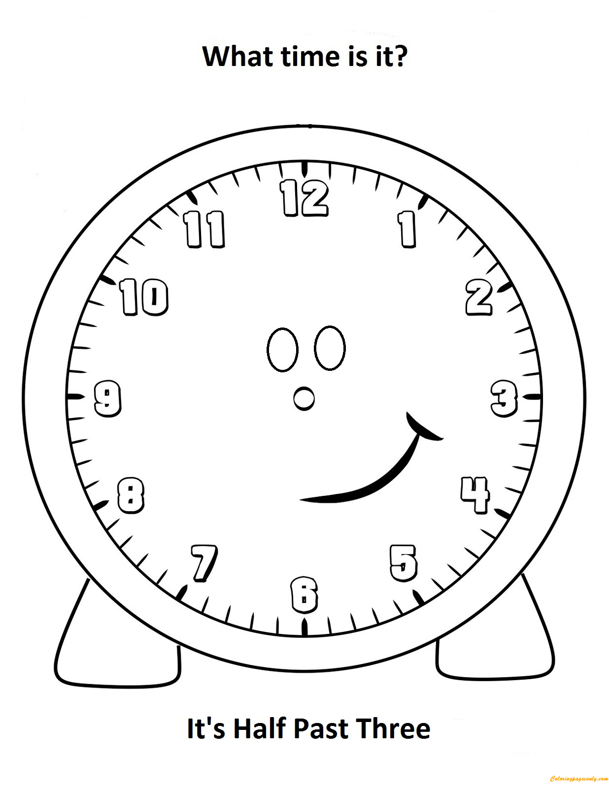 Half Past Three Coloring Pages