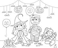 Halloween Costume Party Ideas For Kids Coloring Pages