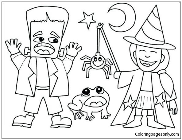 Halloween Costumes Coloring Page