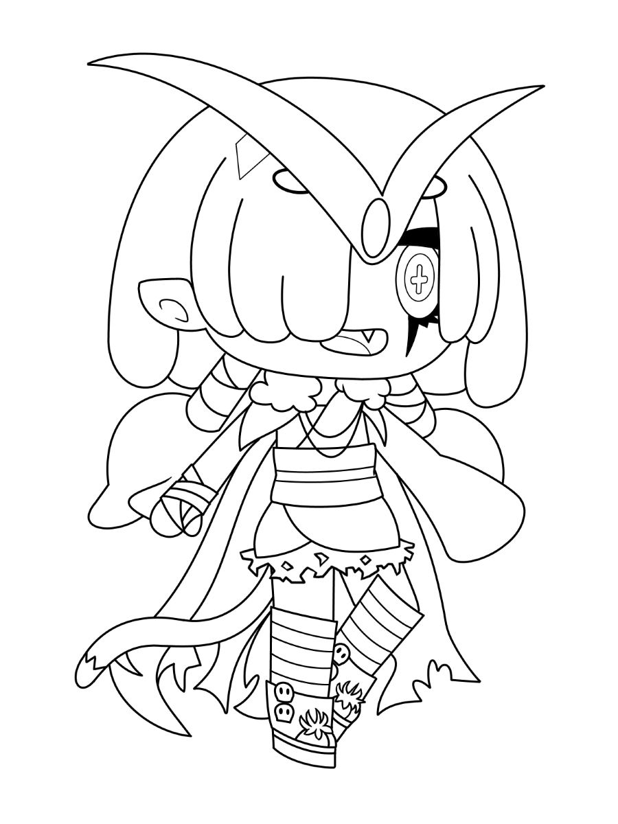 Free Printable Gacha Life Witch Coloring Page for Adults and Kids