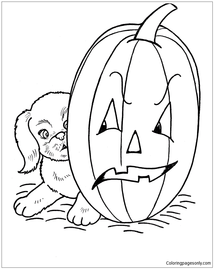 Halloween Dog Coloring Pages