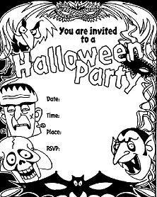 Halloween Invitation Coloring Pages