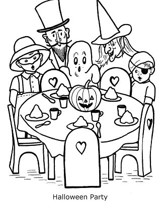 Halloween Party Coloring Pages