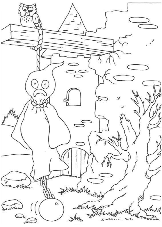 Halloween Scare House Coloring Page