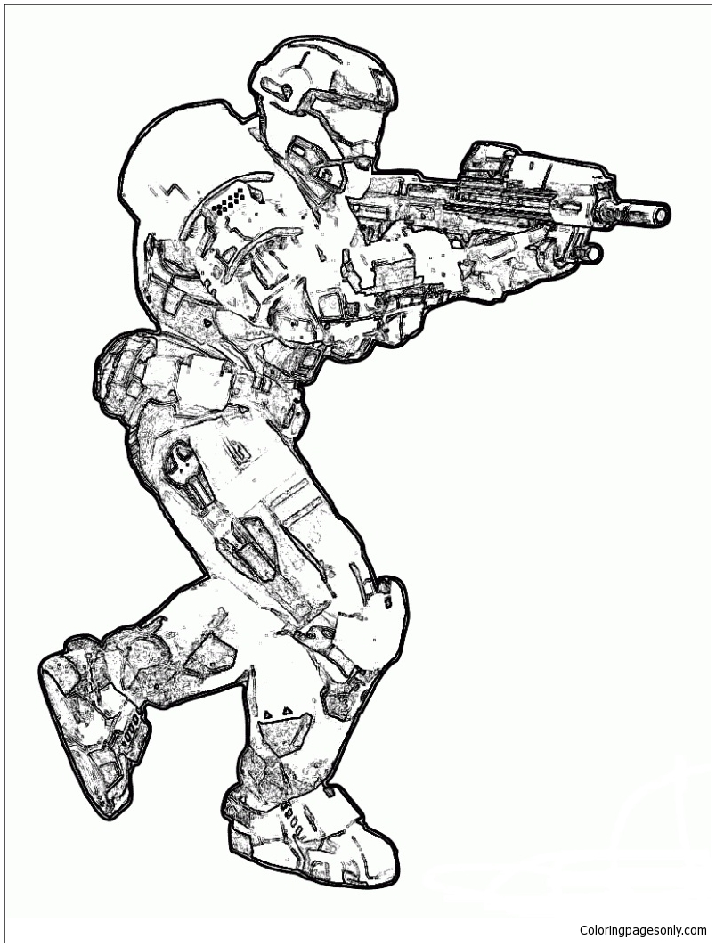 Halo Fictional Superhero Coloring Pages