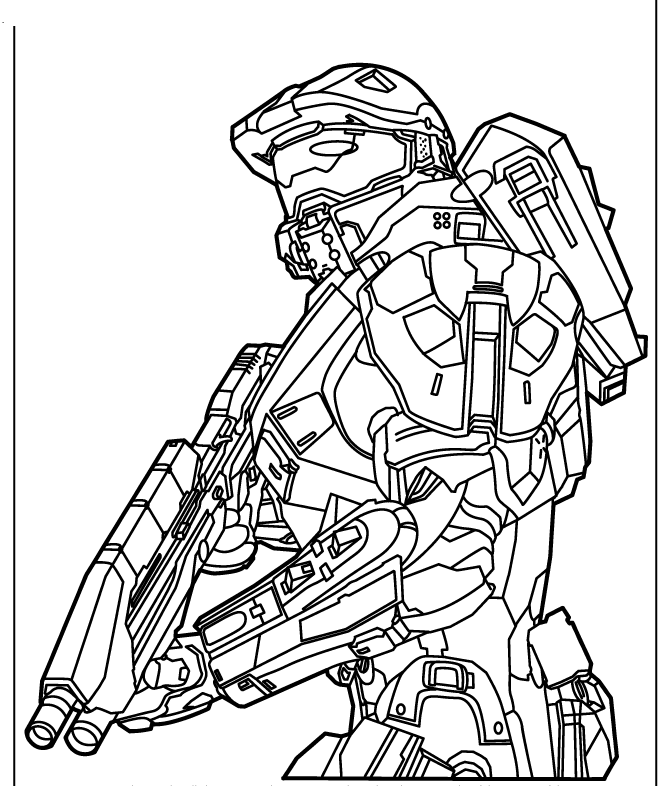 Halo With Gun Coloring Pages