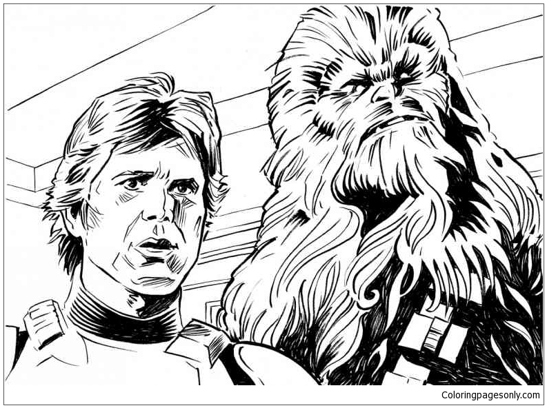 Han Solo and Chewbacca 1 Coloring Pages