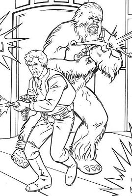 Han Solo And Chewbacca Coloring Page