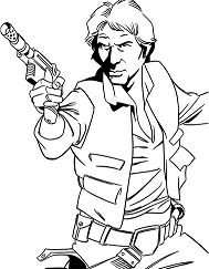desenho de Han Solo capitão do millenium falcon