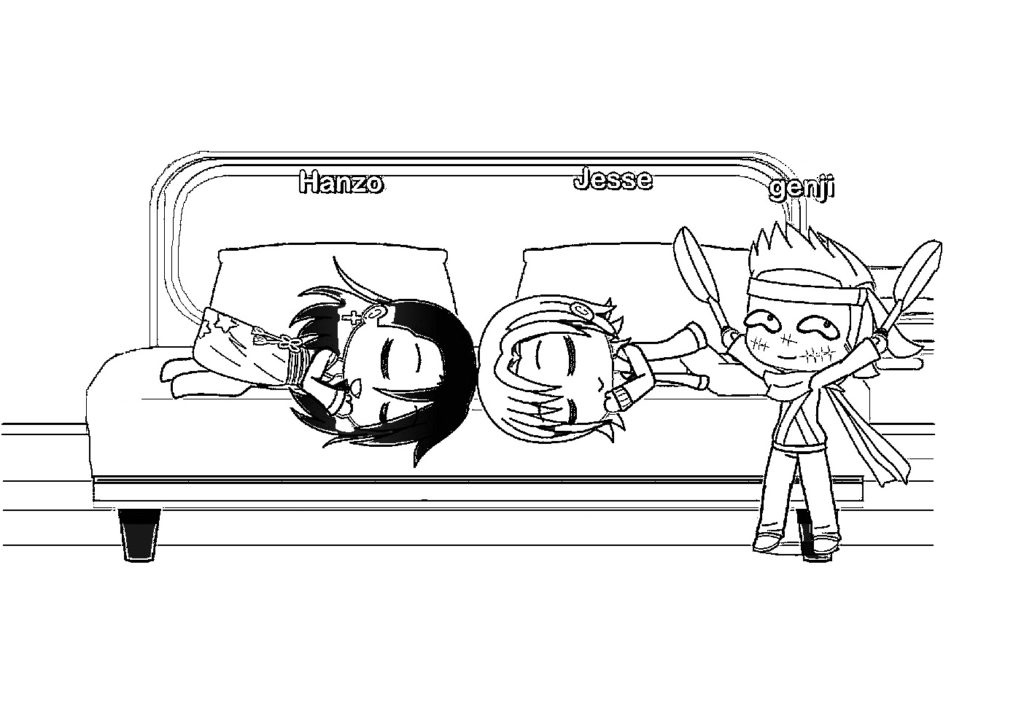 Download Hanzo, Jesse and Genji are best friends Coloring Pages - Gacha Life Coloring Pages - Coloring ...
