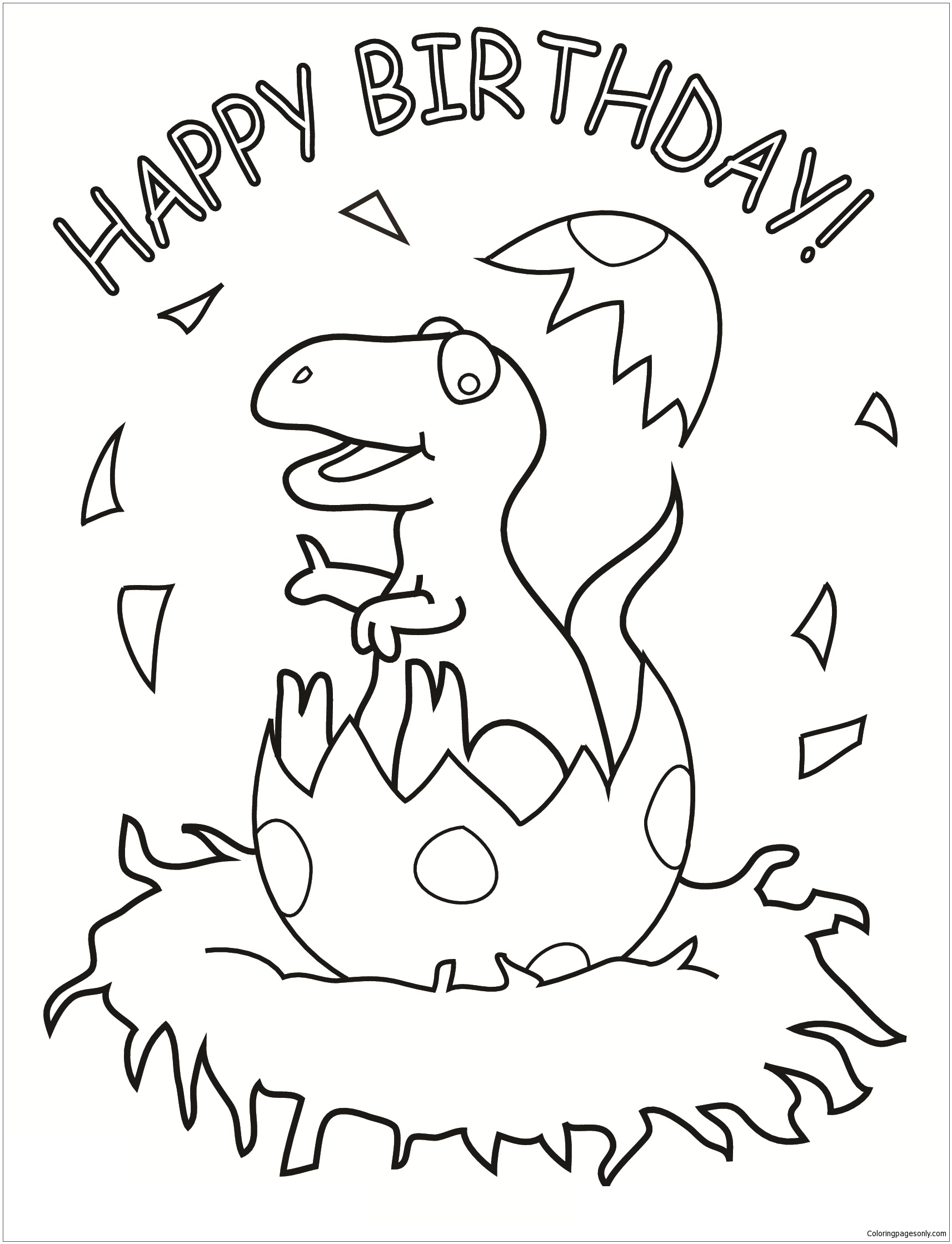 Printable Dinosaur Birthday Coloring Pages Printable Templates