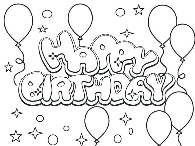 Happy Birthday For Kids Coloring Pages