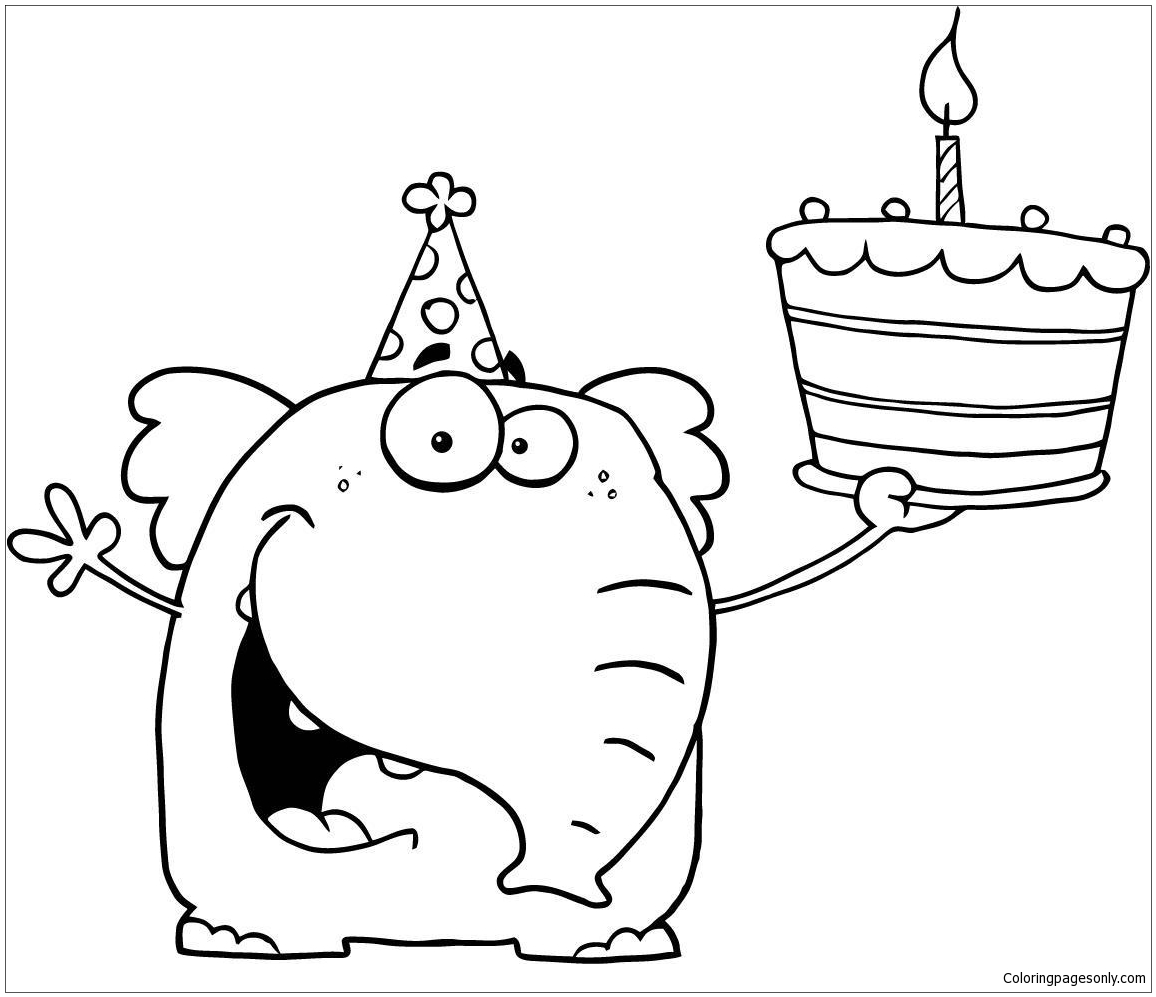 Happy Birthday Funny 1 Coloring Page