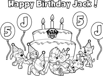 Happy Birthday Jack Coloring Page