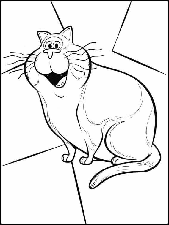 Happy cat from Soul Coloring Page