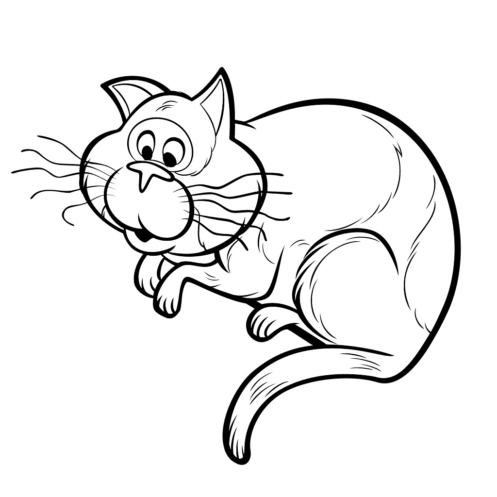 Happy cat Coloring Page