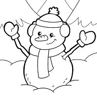Happy Christmas Snowman Coloring Pages