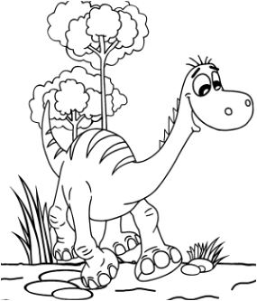 Happy Dinosaur Coloring Page