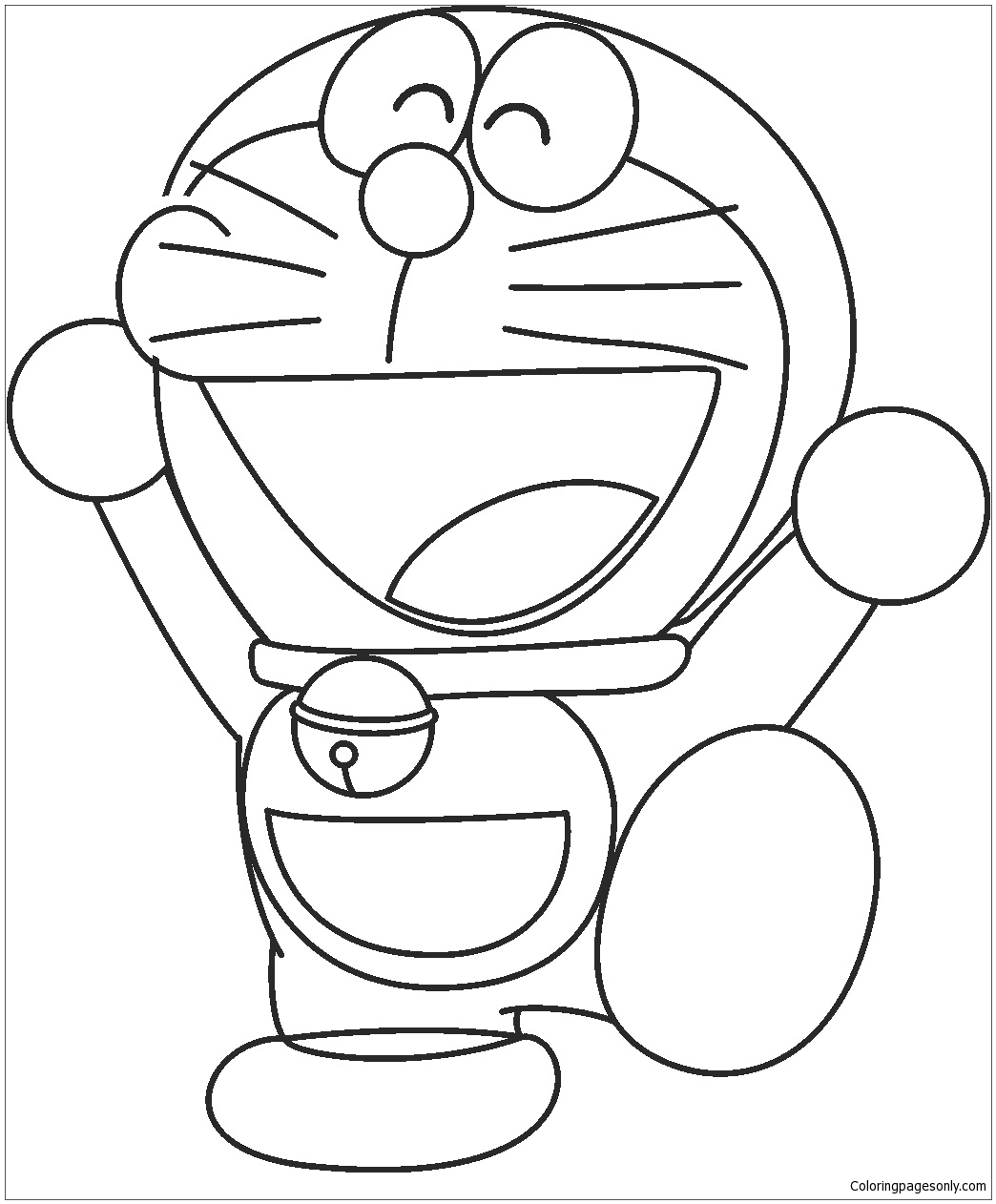 Gelukkige Doraemon Kleurplaat