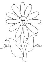 Счастливый цветок раскраски страницы