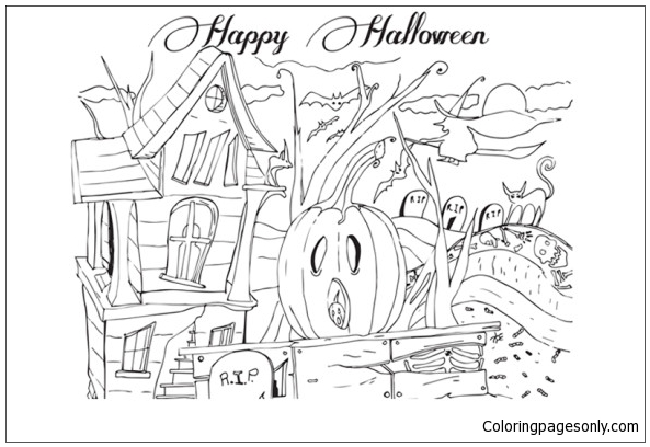 Happy Halloween 10 Coloring Pages