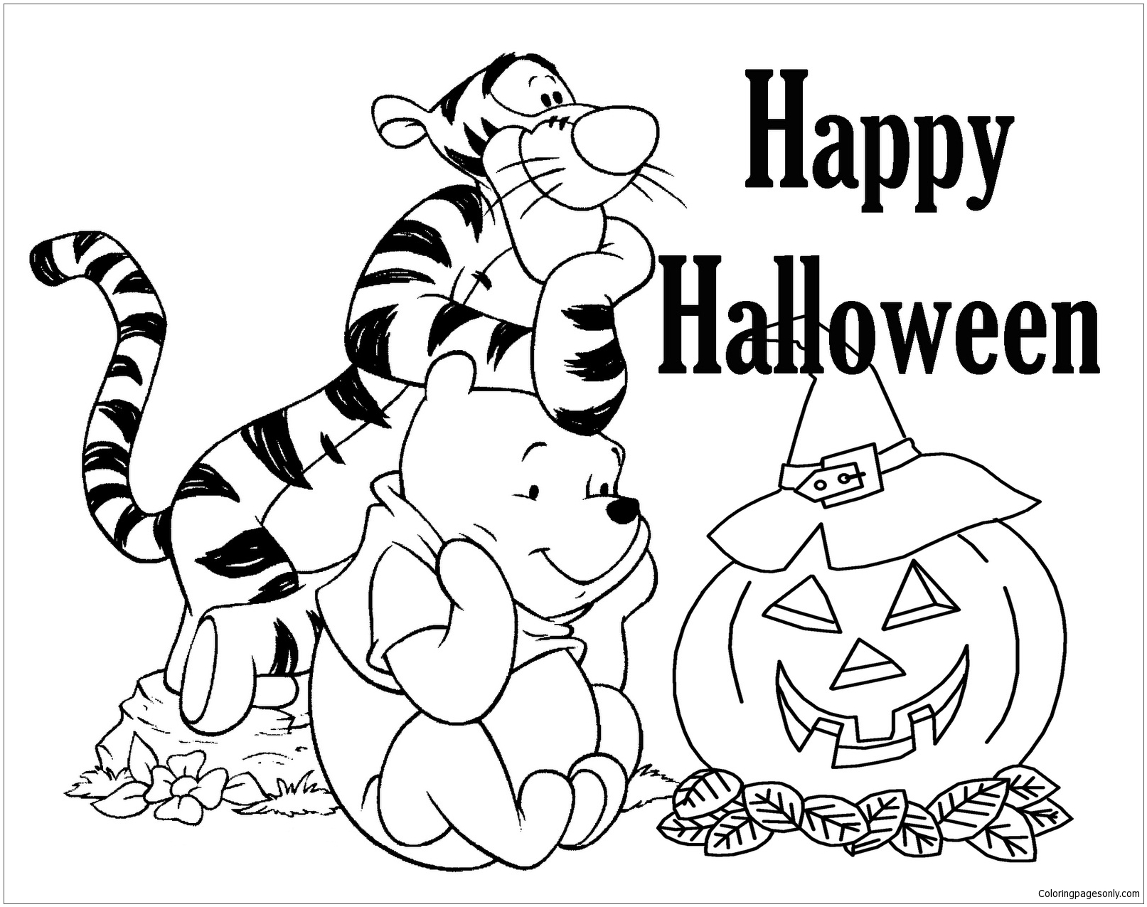 Happy Halloween 5 Coloring Pages - Halloween Coloring Pages - Coloring