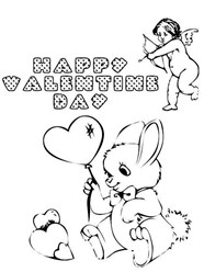Happy New Valentines Day For Us Coloring Page