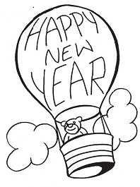 New Year Baloon Coloring Pages