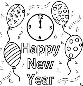 Happy New Year 2 Coloring Pages