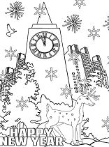 Happy New Year 3 Coloring Pages