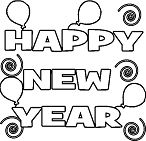 Happy New Year 5 Coloring Page
