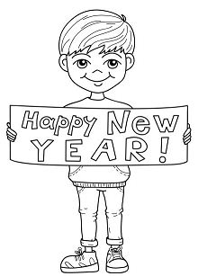 Happy New Year Boy Coloring Pages