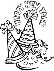Happy New Year Hat 1 Coloring Pages