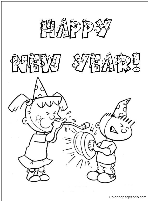 Gelukkig nieuwjaar Kinderen van Oud en Nieuw