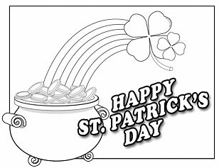 Happy Pot O Gold Coloring Page