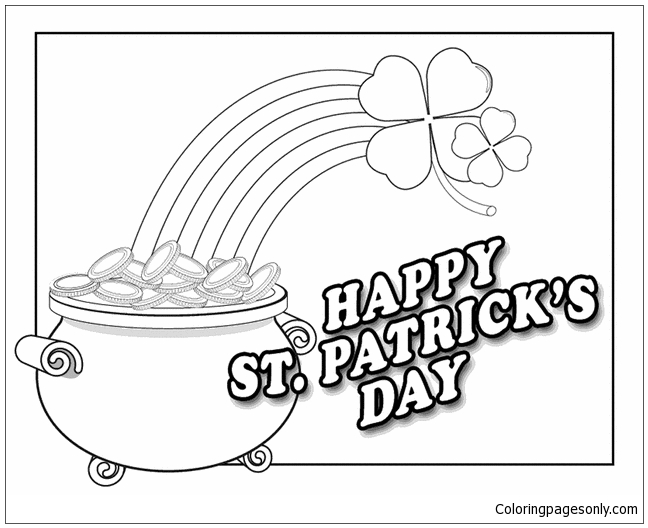 Happy Pot O Gold Coloring Page