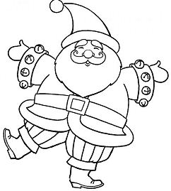 Happy Santa Claus Dancing Happily Christmas Coloring Pages