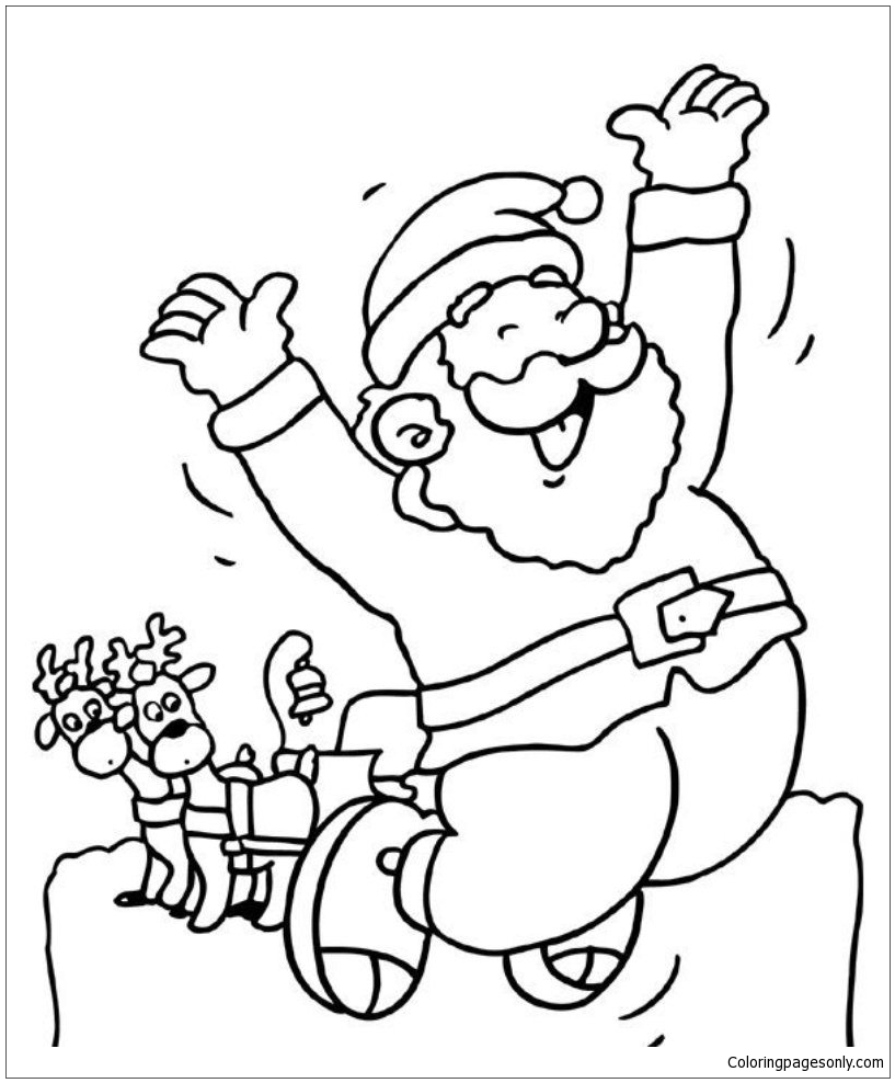 Happy Santa Coloring Pages