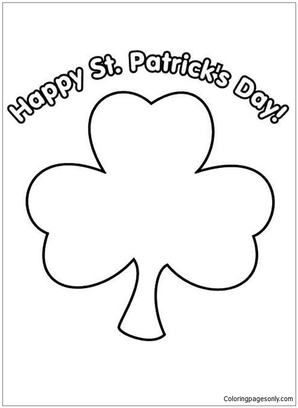 Happy Shamrock Coloring Page