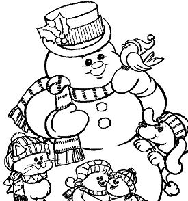 Happy Snowman Coloring Page