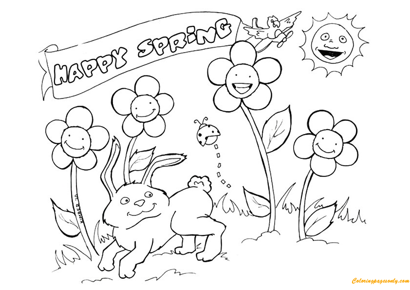 Download Happy Spring Season Coloring Pages - Nature & Seasons Coloring Pages - Free Printable Coloring ...