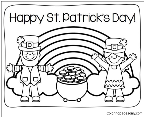 Happy St Patricks Day Rainbow Coloring Pages