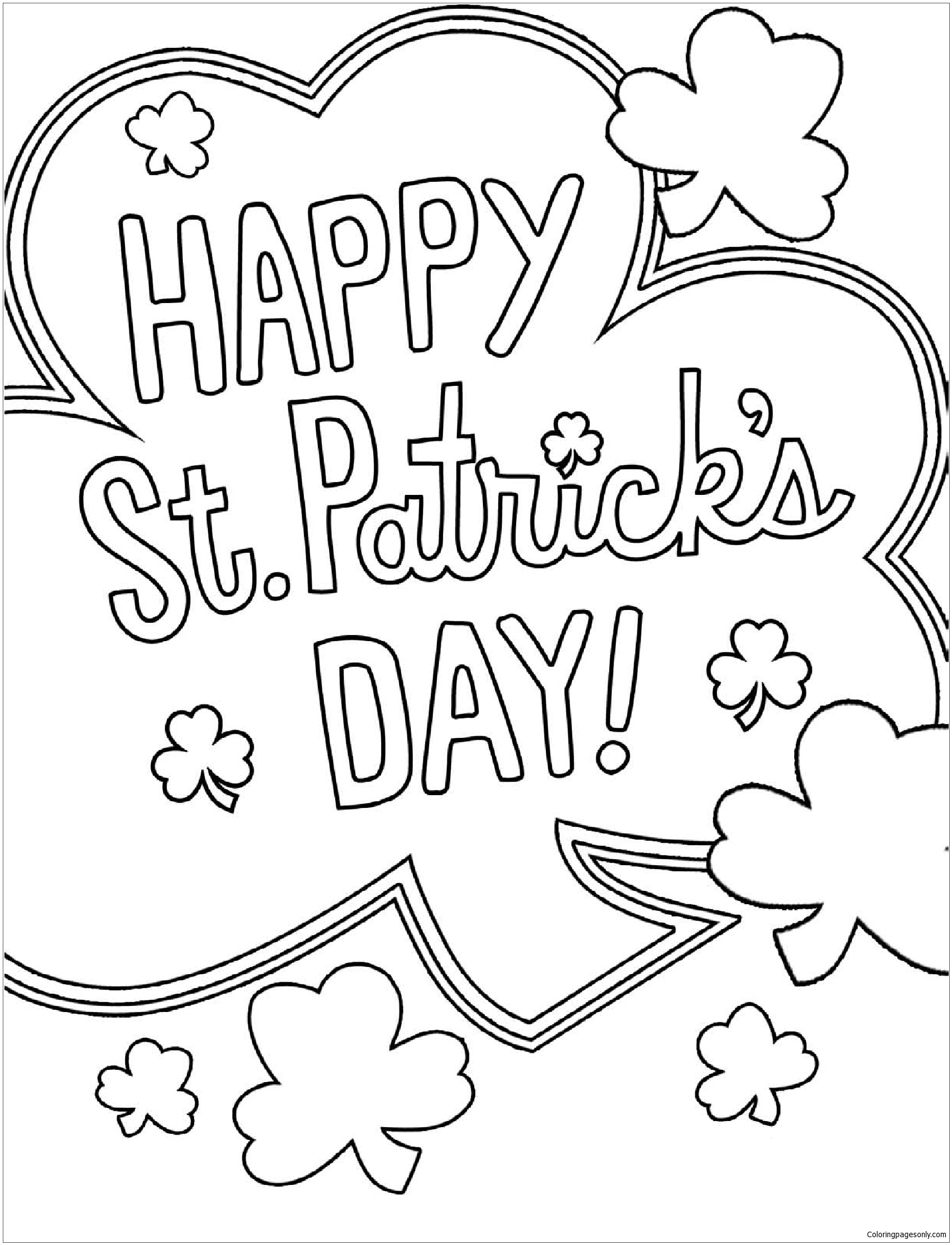 Happy St Patrick S Day Coloring Pages St Patricks Day Coloring 